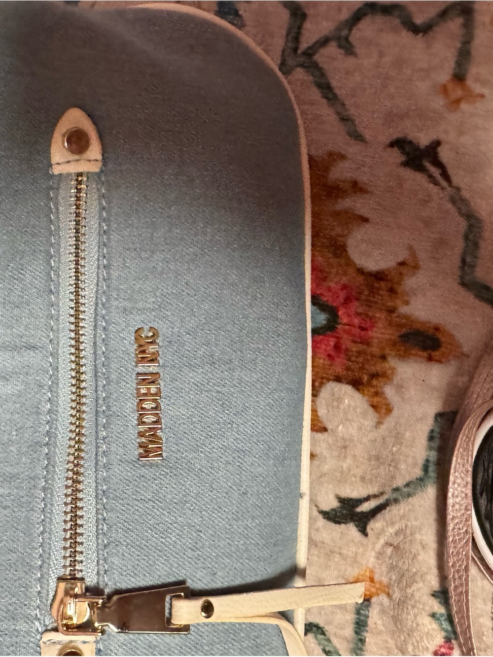 Steve Madden Light Blue Crossbody Bag with Gold Hardware